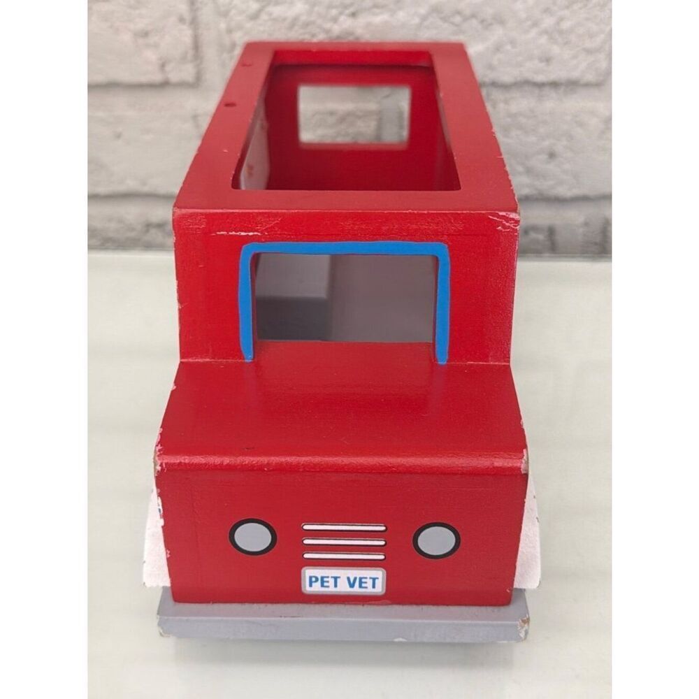 Jack Rabbit Creations Inc Red Wooden Pet Vet Truck